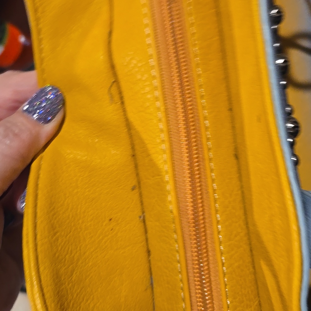 Yellow and Blue Studded Women's Bag, EUC - Picture 11 of 14